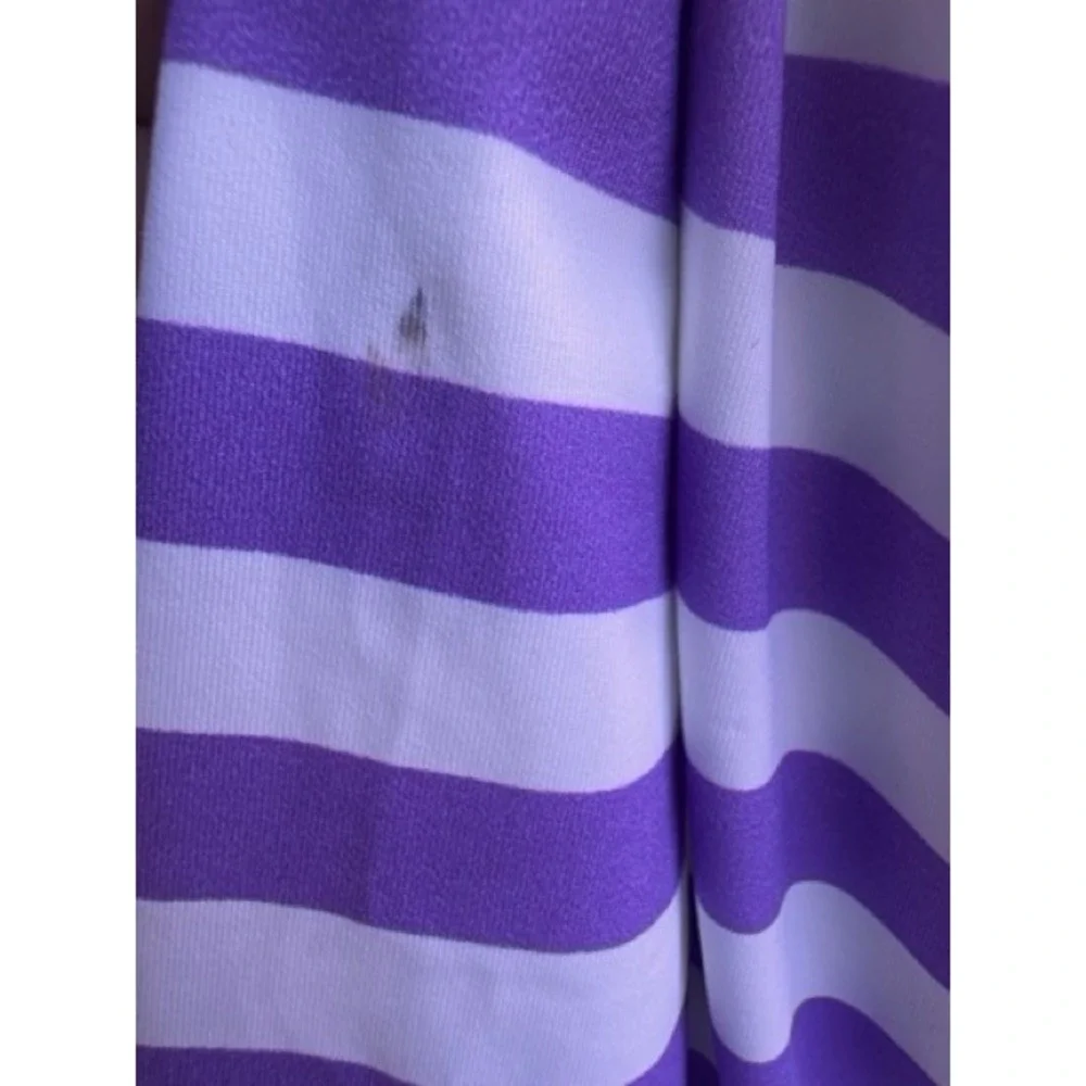 Bikini Lab NEW Purple Striped Long Sleeve One Piece Swimsuit Rash Guard MEDIUM
